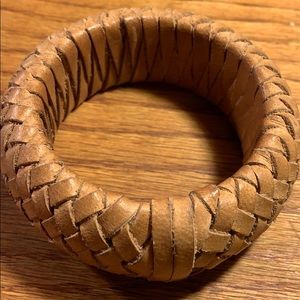 Italian soft leather diamond weaved bracelet